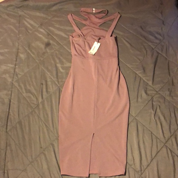 High Neck lilac Dress - Picture 3 of 3